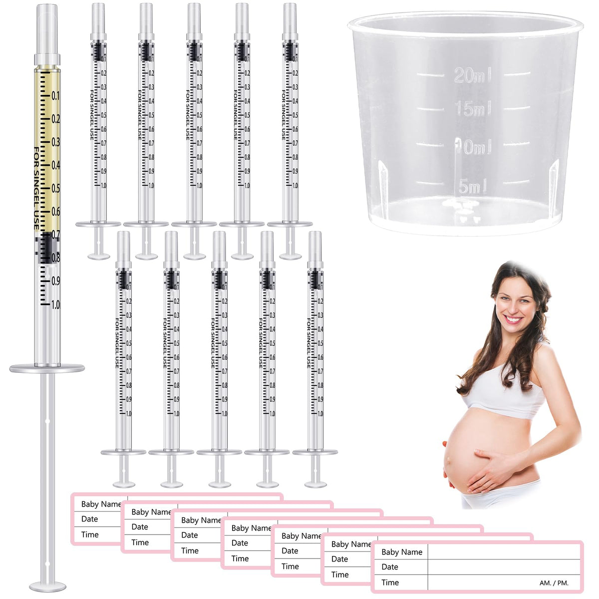 Trelaco 100 Sets 5 Ml Breast Milk Syringes No Needle Colostrum