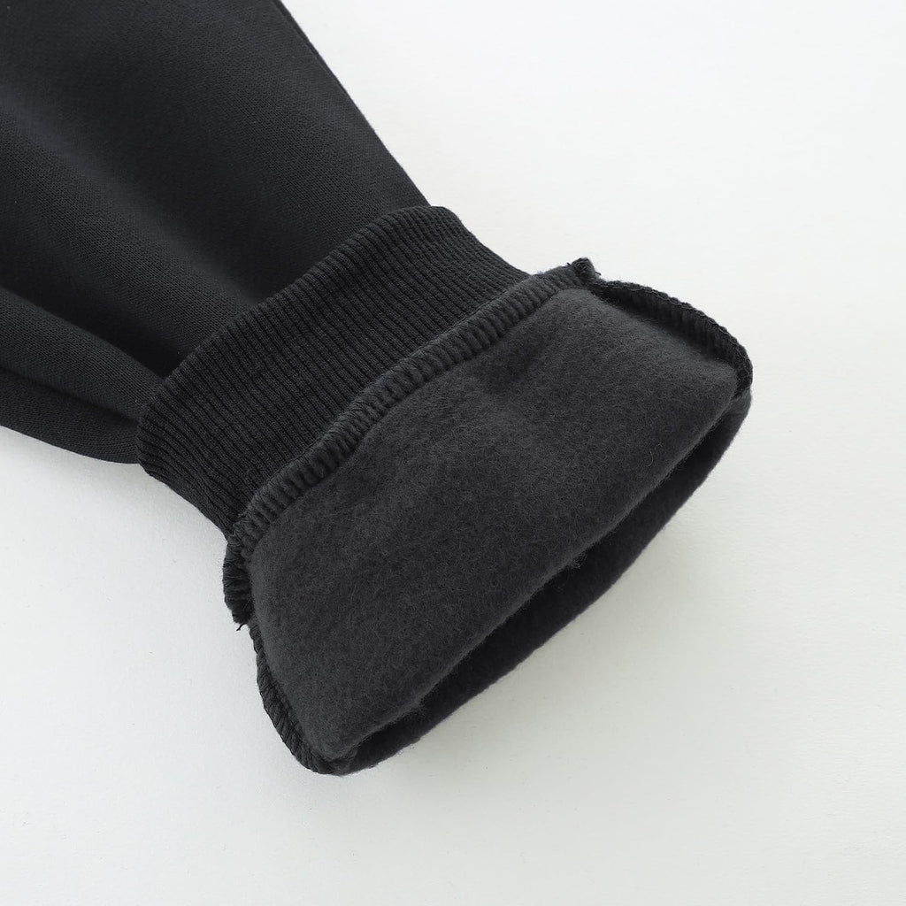 Funnymore Baby Boys Girls Fleece Joggers Sweatpants,3 Pack Fall Winter Pull On Jogger Pants Black/Navy/Burgundy 2t