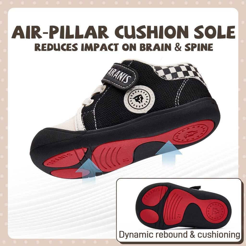 TARANIS Toddler Shoes Boys Girls Infant Sneakers Non-Slip Rubber Sole Baby Crib First Walker Shoes B Black20