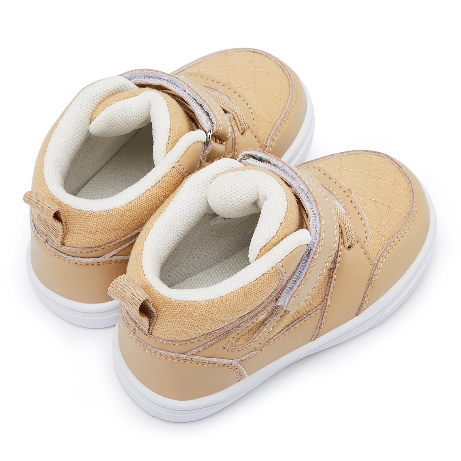 BMCiTYBM Baby High Top Sneakers Infant Walking Shoes Unisex Khaki Size 5