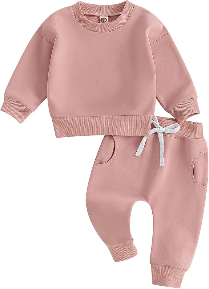 Tiaham Baby Boy Clothes Girl Outfits Fashion Sweatshirt Sweat Pant Kids Toddler Tops Pant Sets