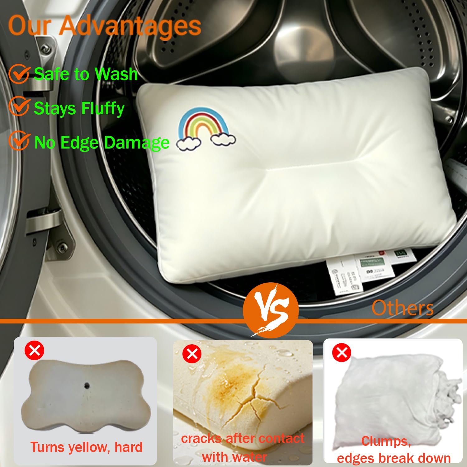 cutie pumpkin Toddler Pillow for 2,3,4,5 Years Old-11”x 17”-Machine Washable Soft Hypoallergenic Cotton Kids Pillows,Small Toddler Pillow for Sleeping,Travel,Crib Bed,Nap,Daycare