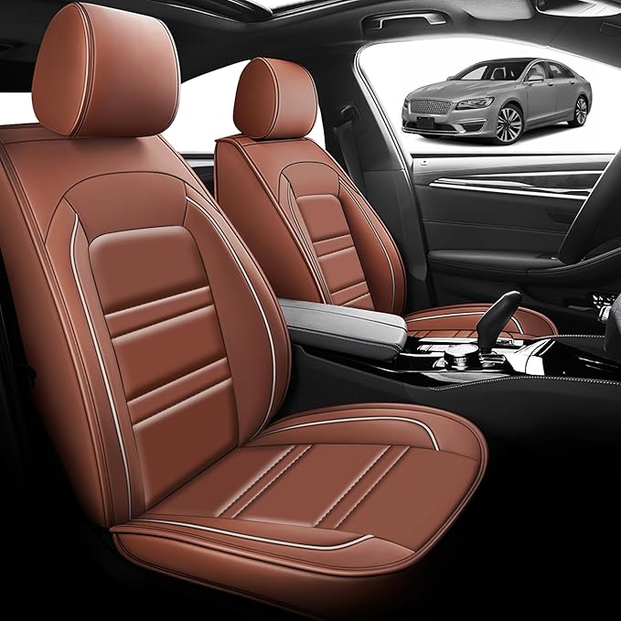 Seat Cover for Lincoln mkz 2011-2020 | Car Seat Covers Front Seats, Waterproof Seat Protectors, Automotive Front Seat Covers (Front Seat, Coffee)