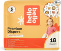 Hello Bello Diapers, Size 5 (27 lbs) Wild Cats, 18 Count of Premium Disposable Baby Diapers, Hypoallergenic with Soft, Cloth-Like Feel