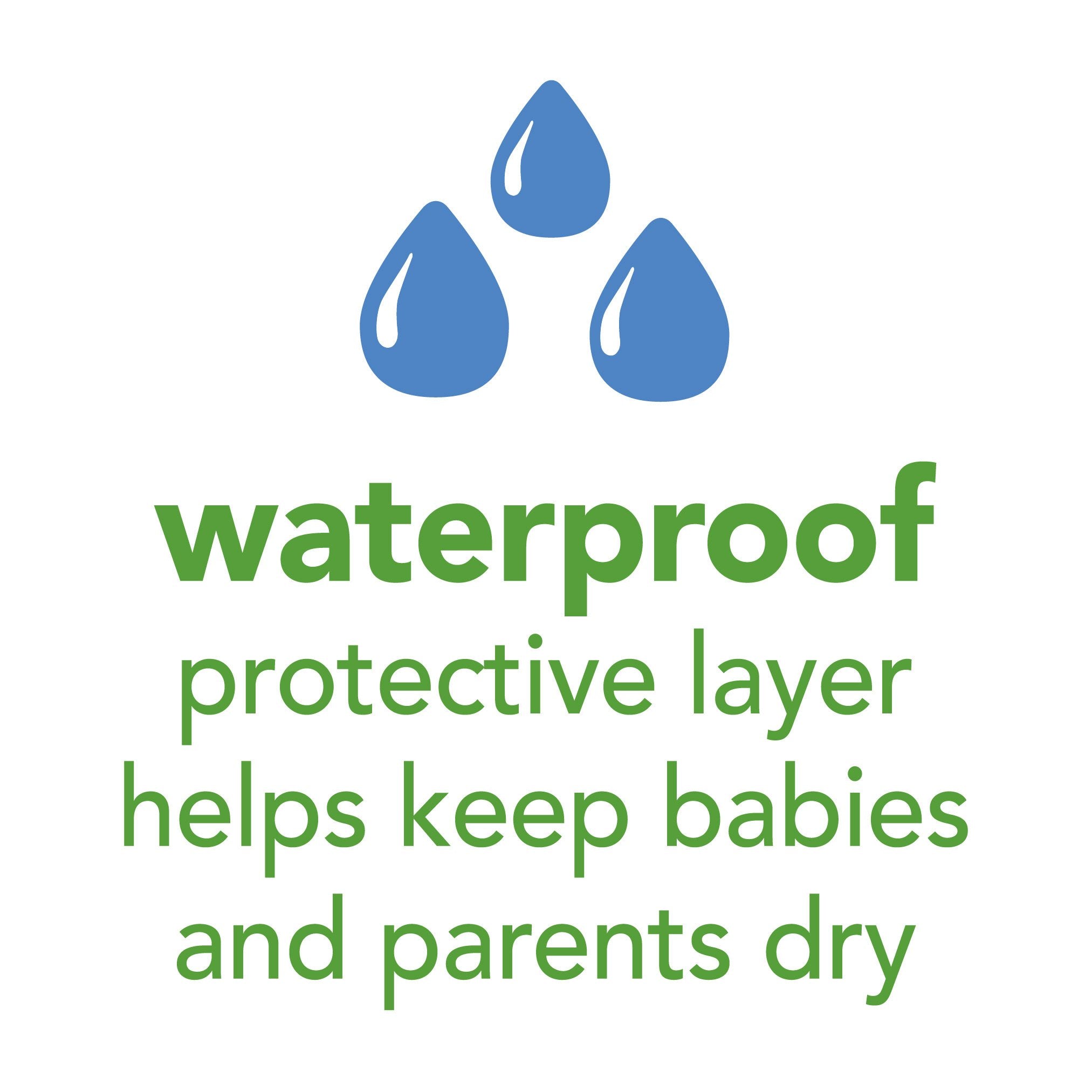 Green Sprouts Stay-Dry Waterproof Baby Bibs, 10-Pack - Blue