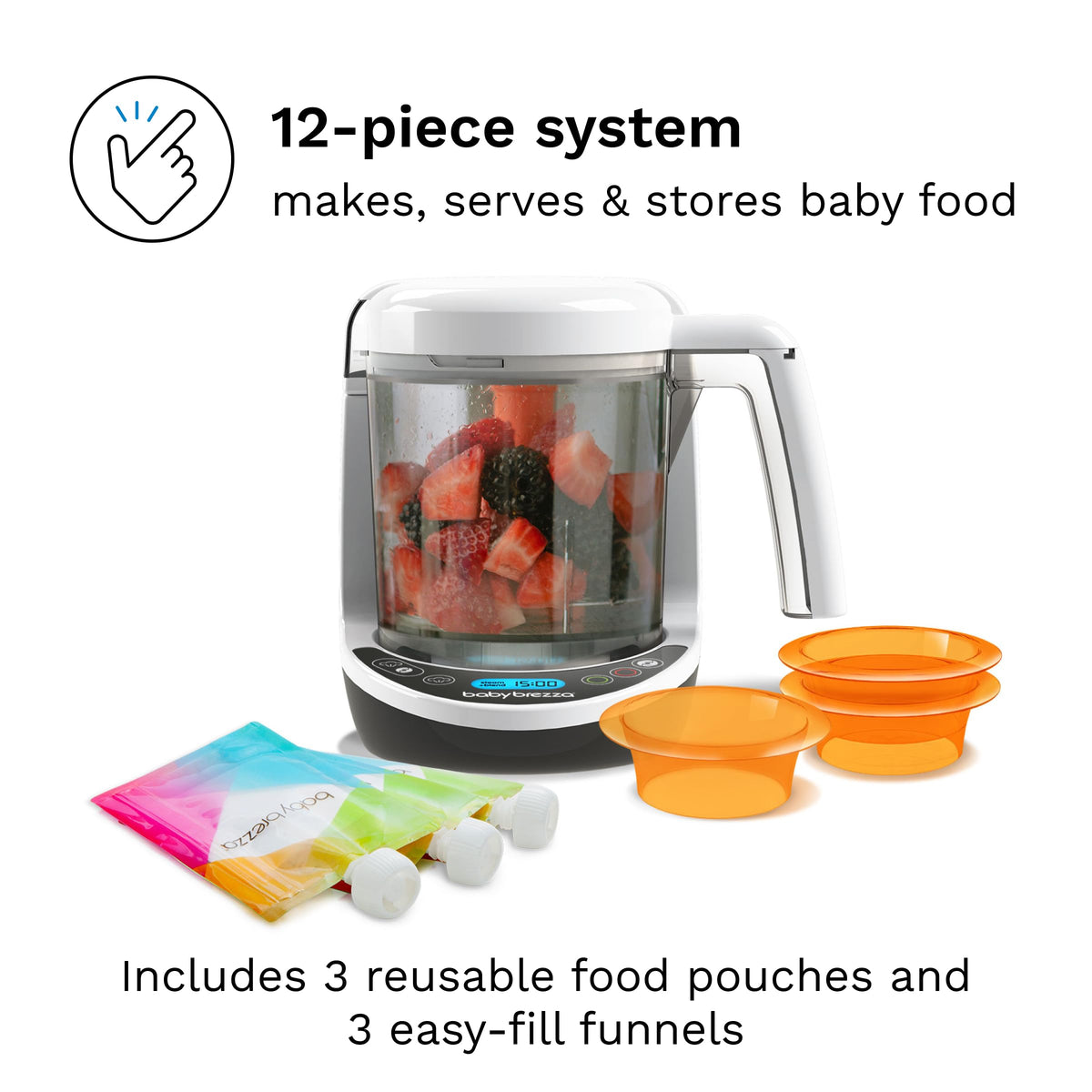 Baby Brezza One Step Baby Food Maker Deluxe - Steam + Blend Organic Food