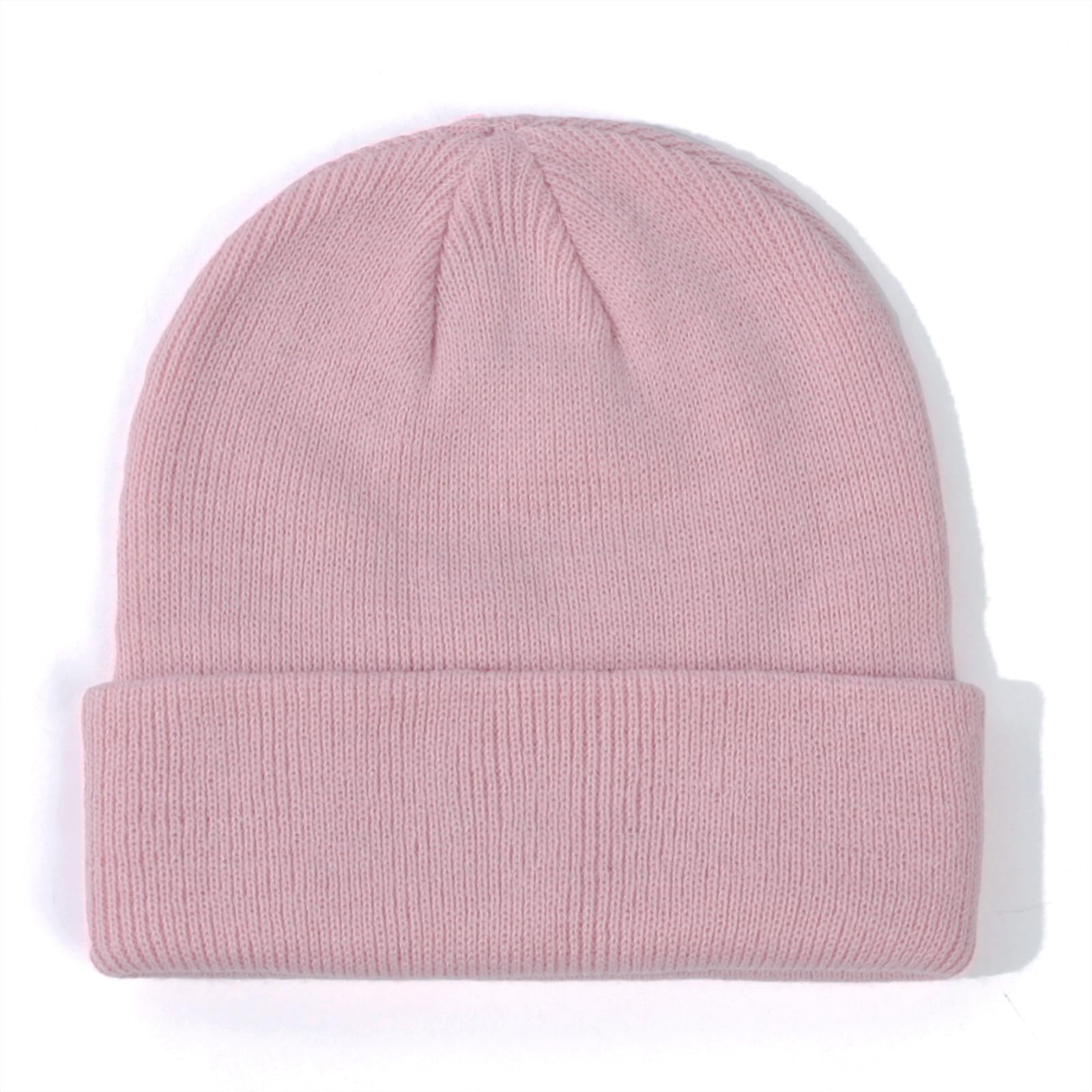 ENBAOHUI Baby Beanie Hat Newborn Winter Warm Knit Hat Kids Soft Beanie Cap Boys Girls Winter Warm Knit Hat White/Pink/Purple/Dustypink M