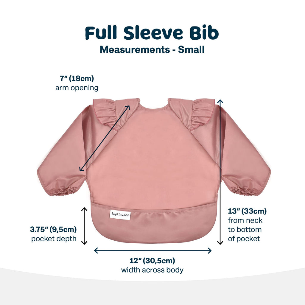 Tiny Twinkle Long Sleeve Bib for Babies & Toddlers | Waterproof Smock Bib for Eating | Machine Washable & Mess-Proof Feeding Essentials | Newborn Shower Gift (Orange,Black Checkers, 6–24M)