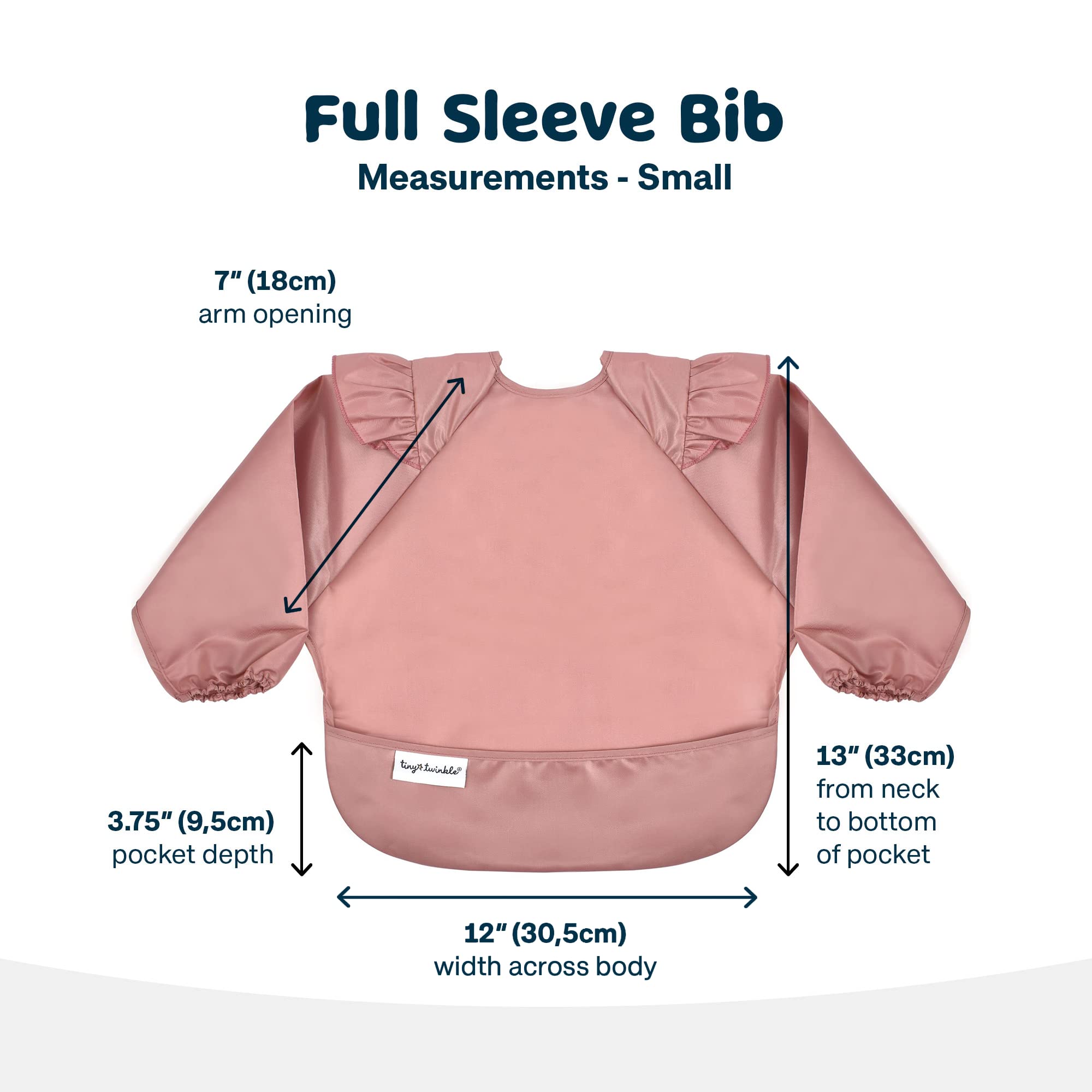 Tiny Twinkle Long Sleeve Bib for Babies & Toddlers | Waterproof Smock Bib for Eating | Machine Washable & Mess-Proof Feeding Essentials | Newborn Shower Gift (Orange,Black Checkers, 6–24M)