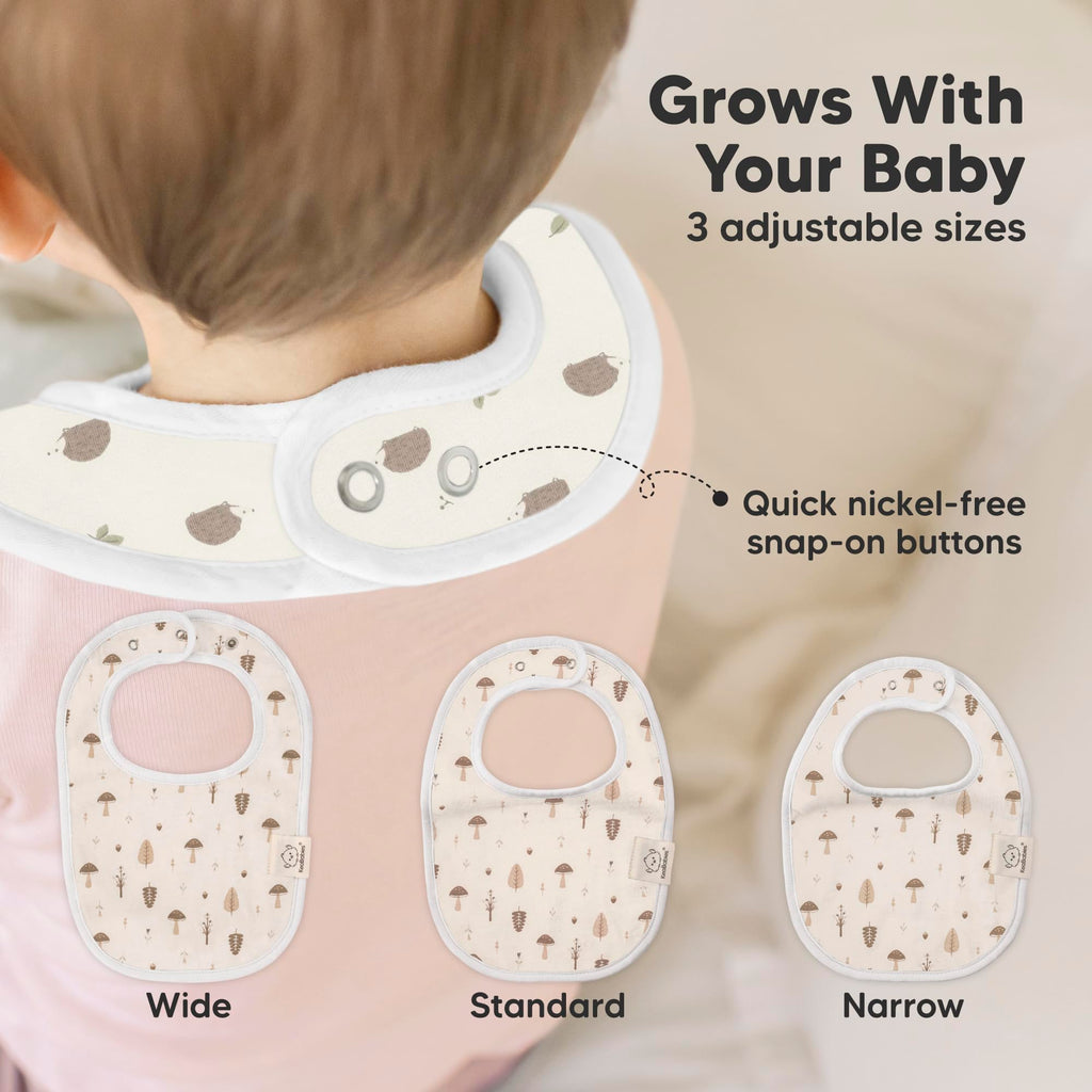 KeaBabies 8-Pack Organic Baby Bibs for Drooling and Teething (Prairie)