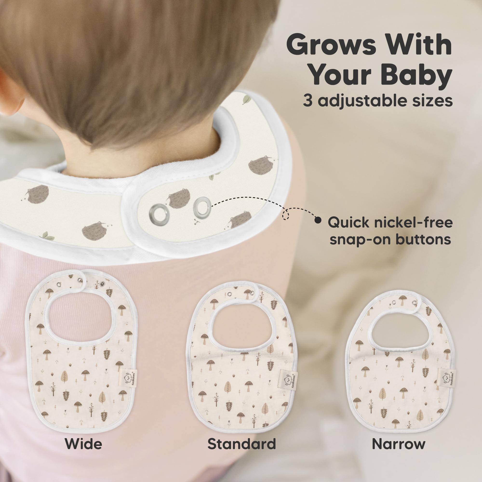 KeaBabies 8-Pack Organic Baby Bibs for Drooling and Teething (Prairie)