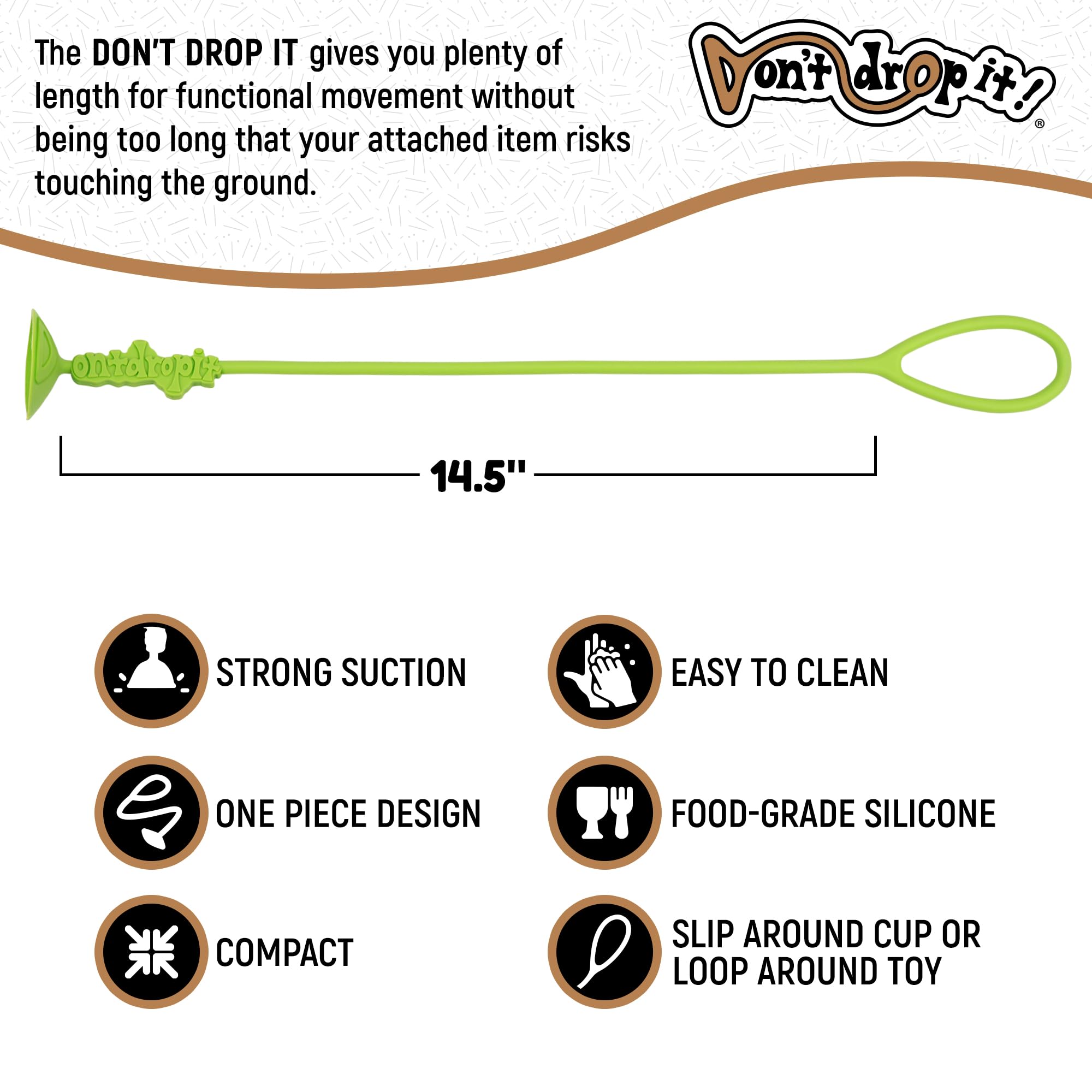Don't Drop It® Silicone Suction Cup Strap Tether
