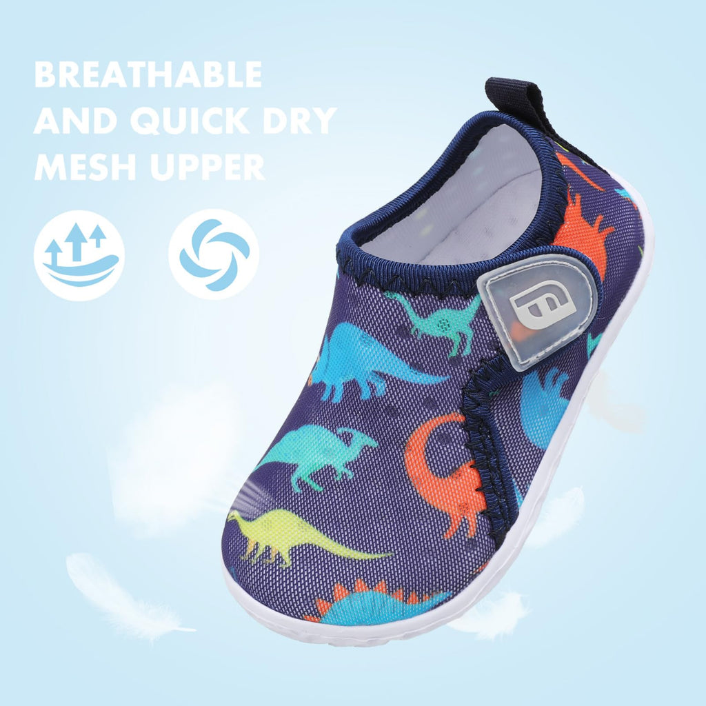 JOINFREE Water Shoes for Kids Boy Girl Water Sneakers Quick Dry Sports Aqua Athletic Sneakers Dark Dinosaur 0-6 Months