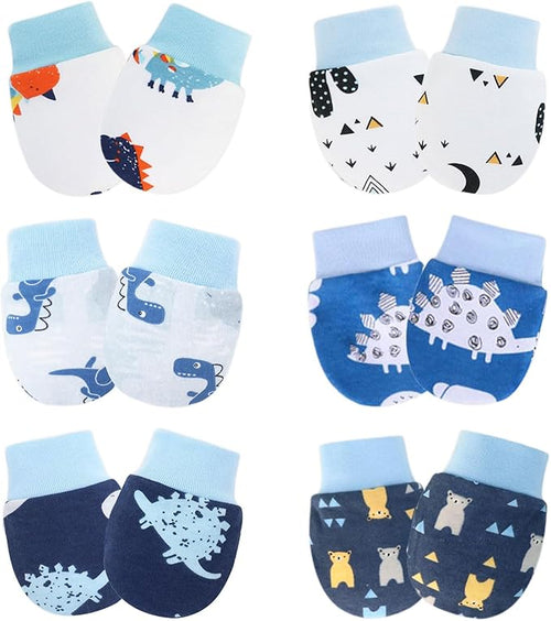 6 Pairs Baby Mittens, newborn No Scratch Mittens for 0-6 Months Boys Girls