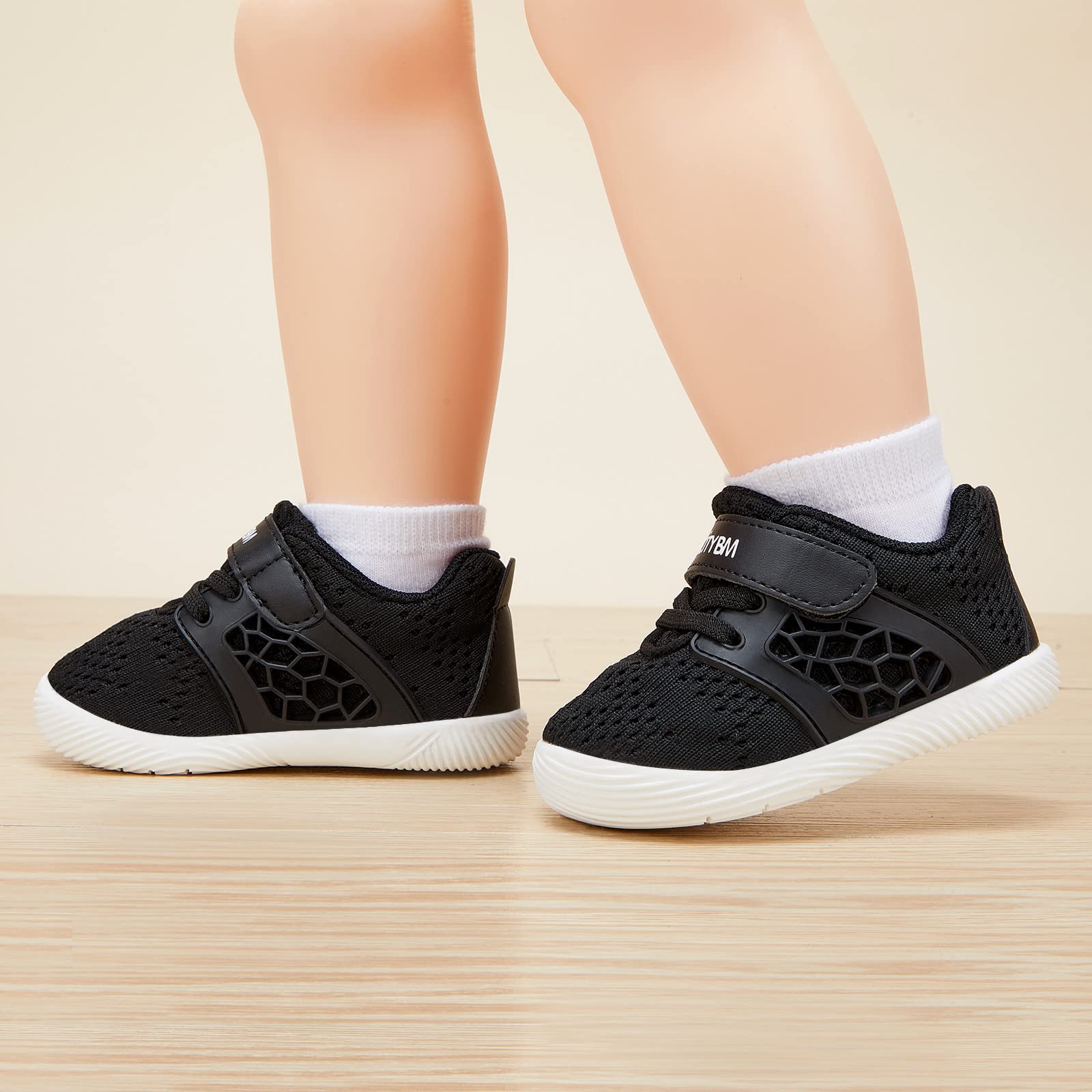 BMCiTYBM Baby Shoes Boys Girls Mesh Sneakers Infant Breathable Walking Shoes Lightweight Non-Slip First Walkers 6 9 12 18 24 Months Black Size 12-18 Months Infant