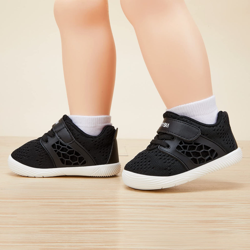 BMCiTYBM Baby Walking Shoes Infant Boy Girl Sneaker Black Size 18-24 Months