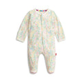 Magnetic Me Girls Modal Magnetic Baby Footie Pajamas | Silky Soft Modal Fabric | Hoppy Garden | 3-6 Months