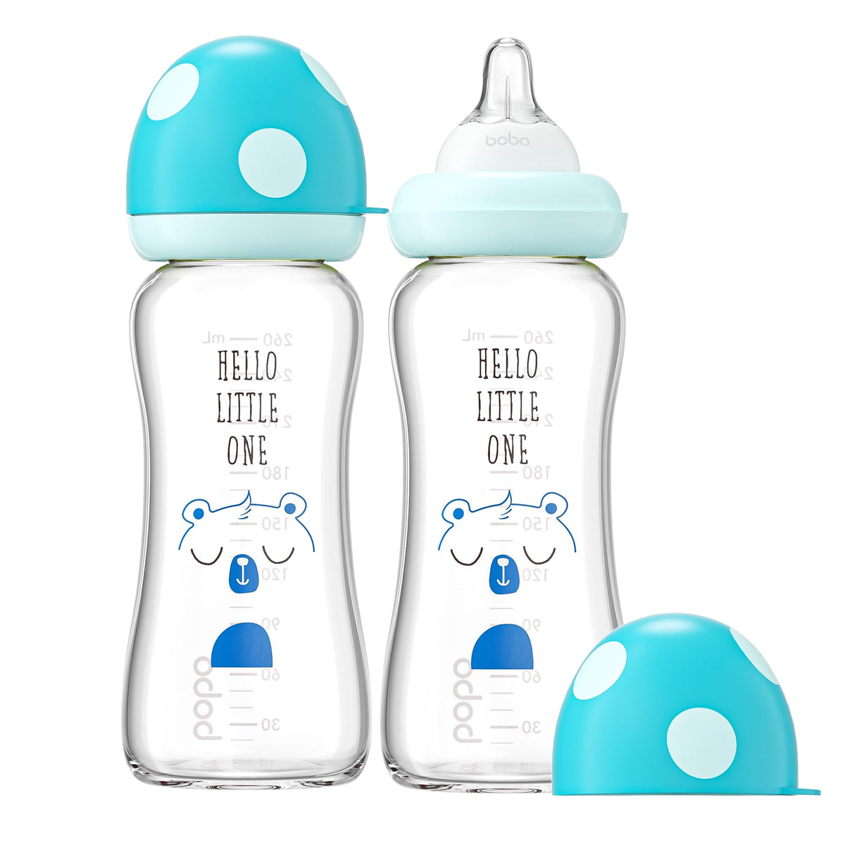 YOHKOH Natural Glass Baby Bottles, 8.8oz Red-A 4‑Pack
