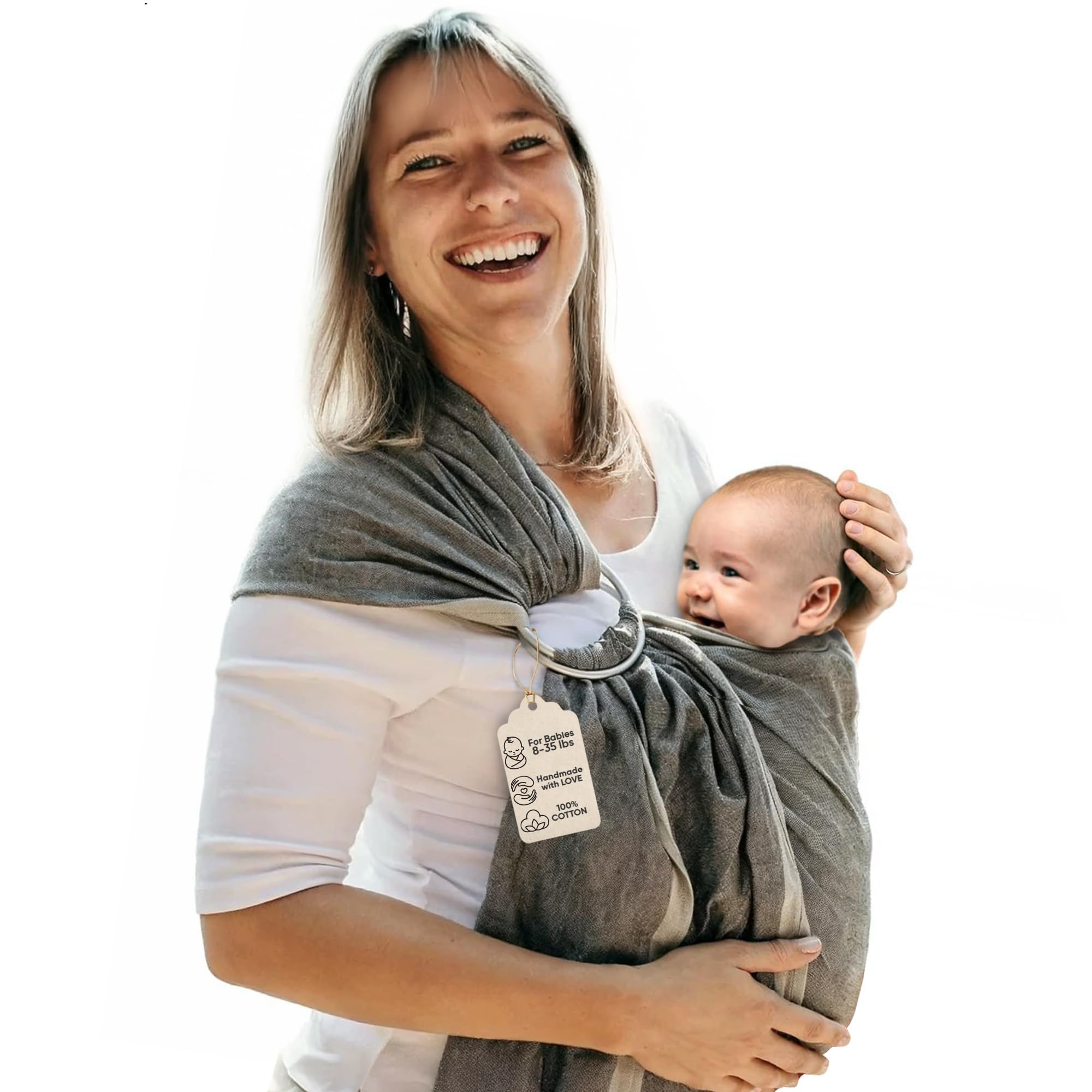 Hip Baby Wrap Ring Sling Carrier for Baby, 8-35 lbs - Midnight