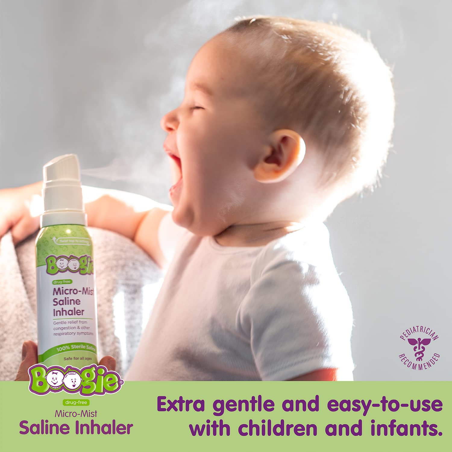 Boogie Micro-Mist Saline Inhaler Refill, Unscented - 1.7 oz