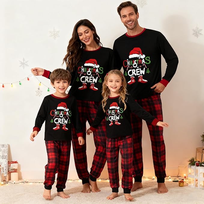 Awoscut Family Christmas Pajamas Matching Pajamas for Family, Xmas PJs Sets Holiday Sleepwear