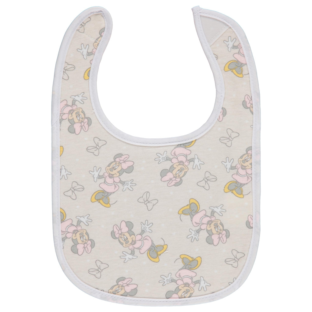 Disney 10-Pack Minnie Mouse Baby Bibs – Soft, Absorbent, and Adjustable Cotton Bibs for Mess-Free Meals – Quality Bibs with MInnie Designs- Sprinkle