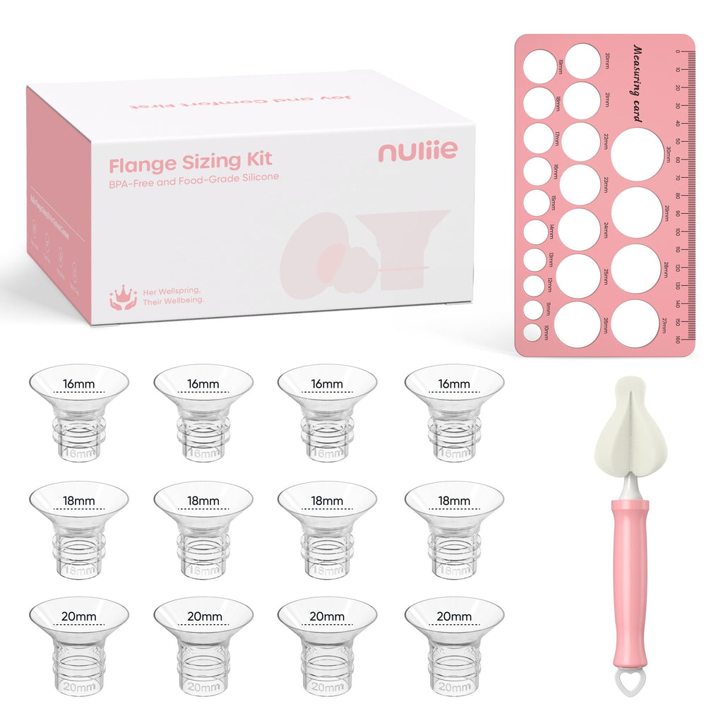 Nuliie Silicone Flange Inserts 16/18/20mm 12PCS for 24mm Breast Pump