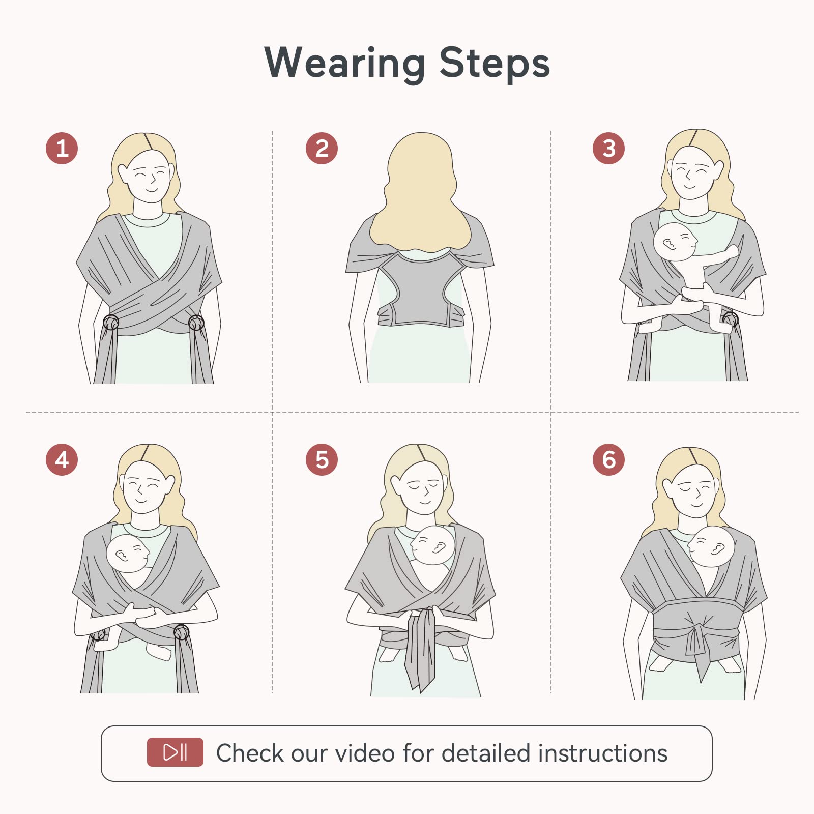 Momcozy Baby Wrap Carrier, Easy-On 2-Piece Design, Newborn to 33 lb