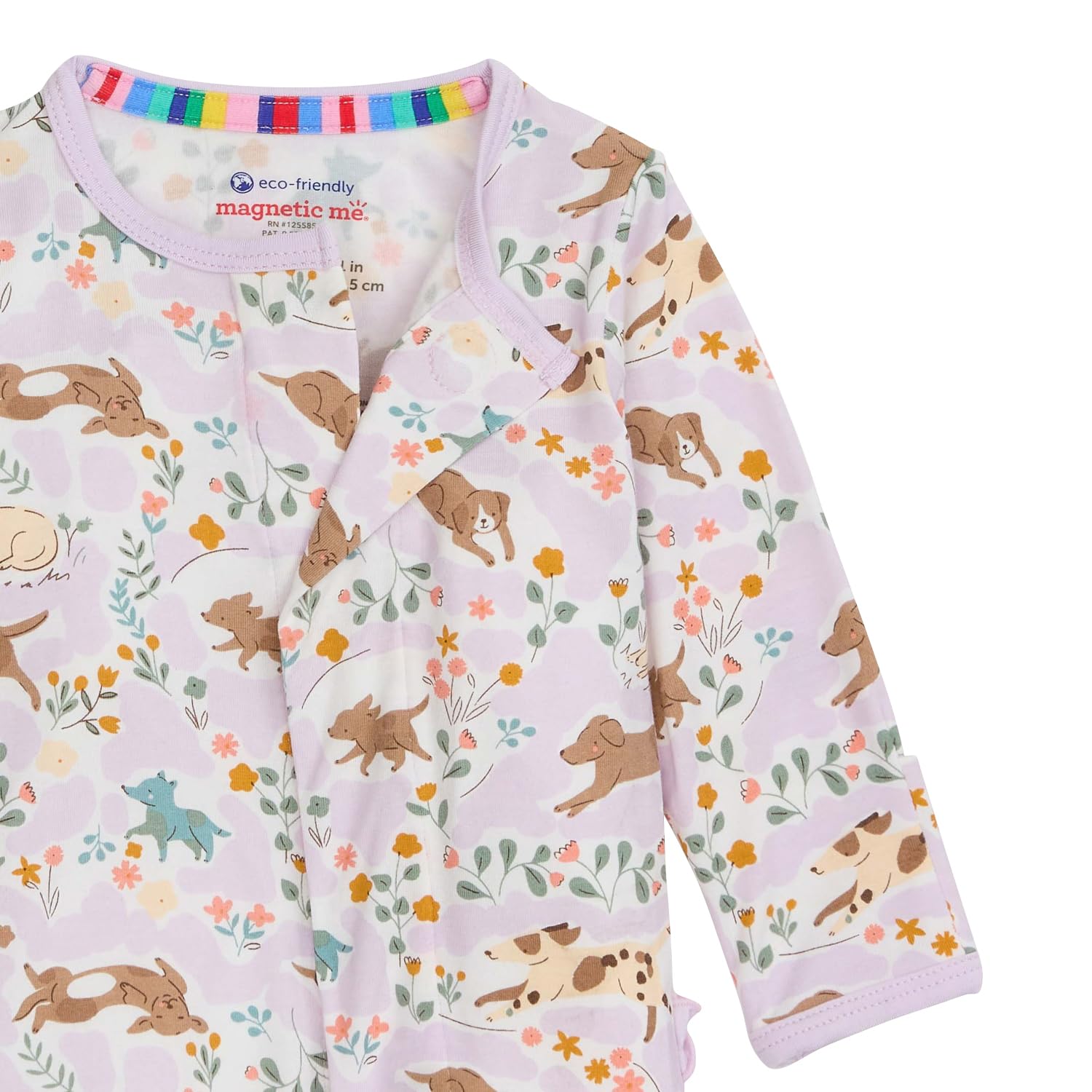 Magnetic Me Girls Modal Magnetic Baby Footie Pajamas | Silky Soft Modal Fabric | Best Fur-End Ruffle | Newborn