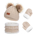 Duoyeree Baby Winter Hat Scarf Glove Beanie Set Fleece Lined Set 0-3T