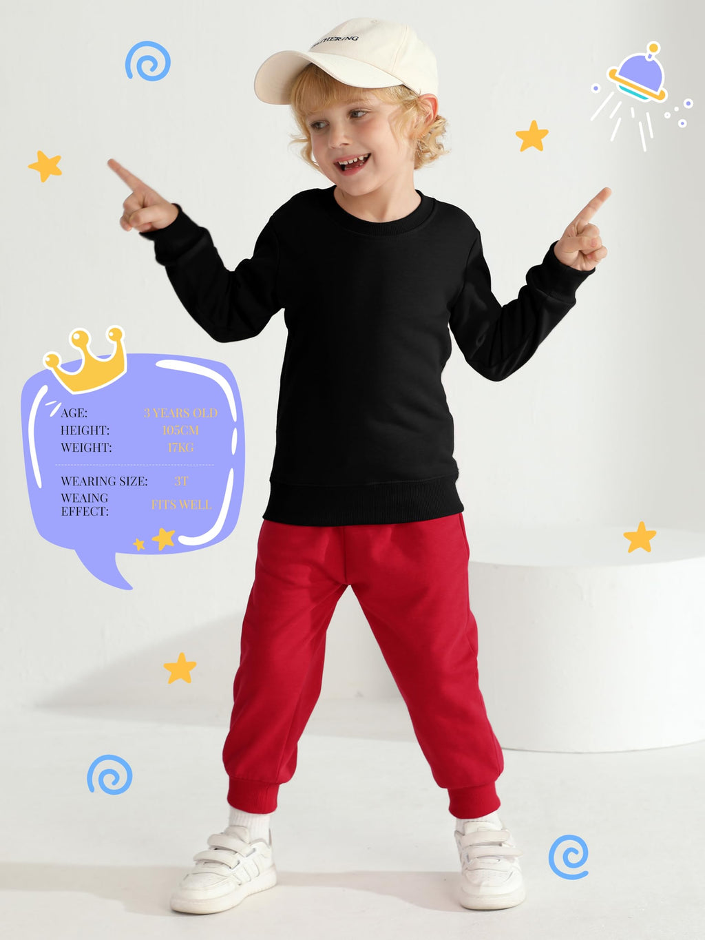 HXP 4 Pack Toddler Boys Sweatpants Cotton Toddler Pants Boys Kids Joggers