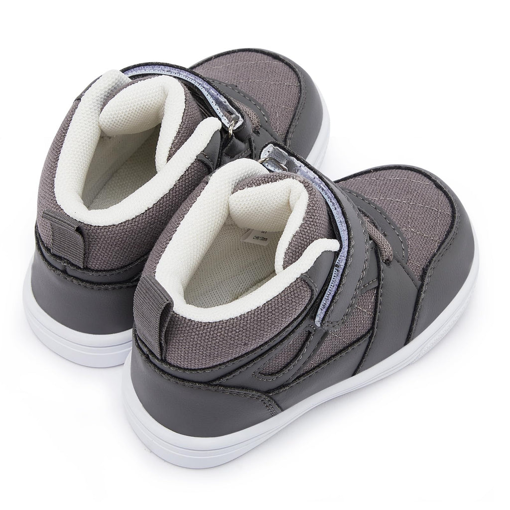 BMCiTYBM Baby High Top Sneakers Infant Walking Shoes Unisex Grey Size 5