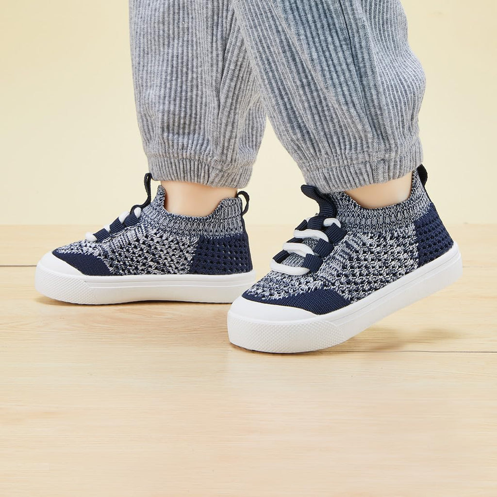 BMCiTYBM Toddler Walking Shoes Baby Boy Girl Barefoot Sneakers Navy Size 8