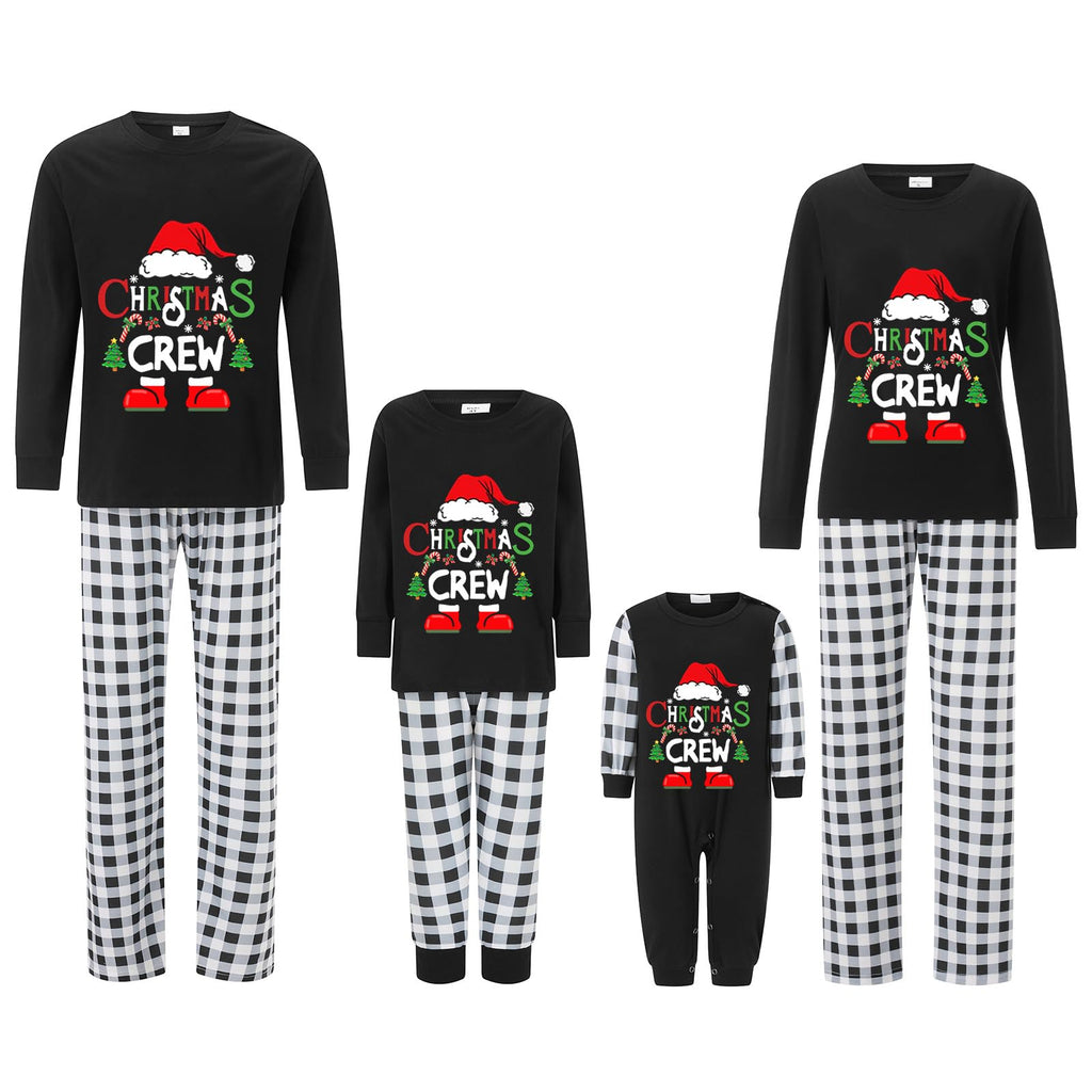 Awoscut Christmas Family Matching Pajamas Christmas Pjs Holiday Nightwear Sleepwear Sets Long Sleeve Pjs(kz-2, Mom, L)