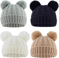 Yuoahcn Baby Girl Beanie Winter Baby Boy Hat with Pom pom Warm Infant Knitted Hats Toddler Kid Beanies