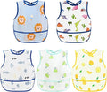 Accmor Baby Bibs, Waterproof Baby Toddler Bibs, Apron Smock Bib for Baby Boys Girls, Essential Must Have for Eating, Feeding