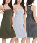 SUIEK 3-Pack Nursing Nightgown Maternity Tank Tops Breastfeeding Sleepshirt