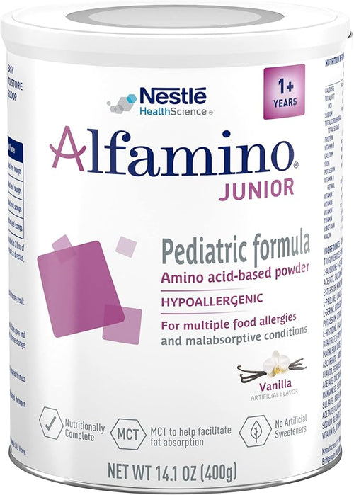 Alfamino Junior Pediatric Formula, Amino Acid Based, Vanilla, 14.1 oz