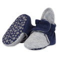 Zutano Unisex Organic Cotton Baby Booties With Gripper Soles, True Navy/Gray Heather, 12M