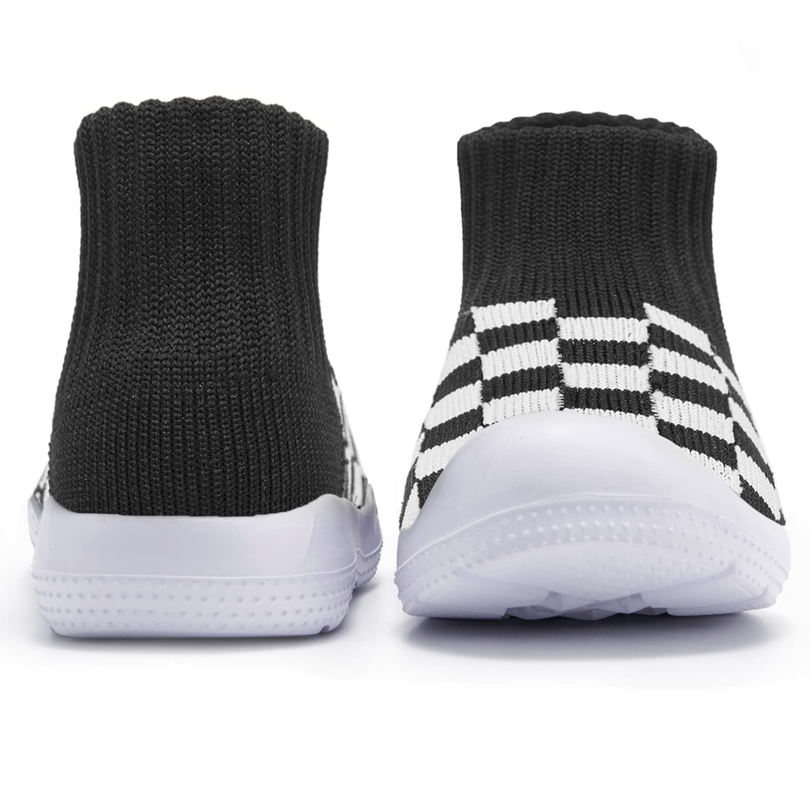 MORENDL Toddler Sock Shoes Baby Walking Shoes Infant Slippers Boys & Girls Non-Slip Sneakers Black Plaid