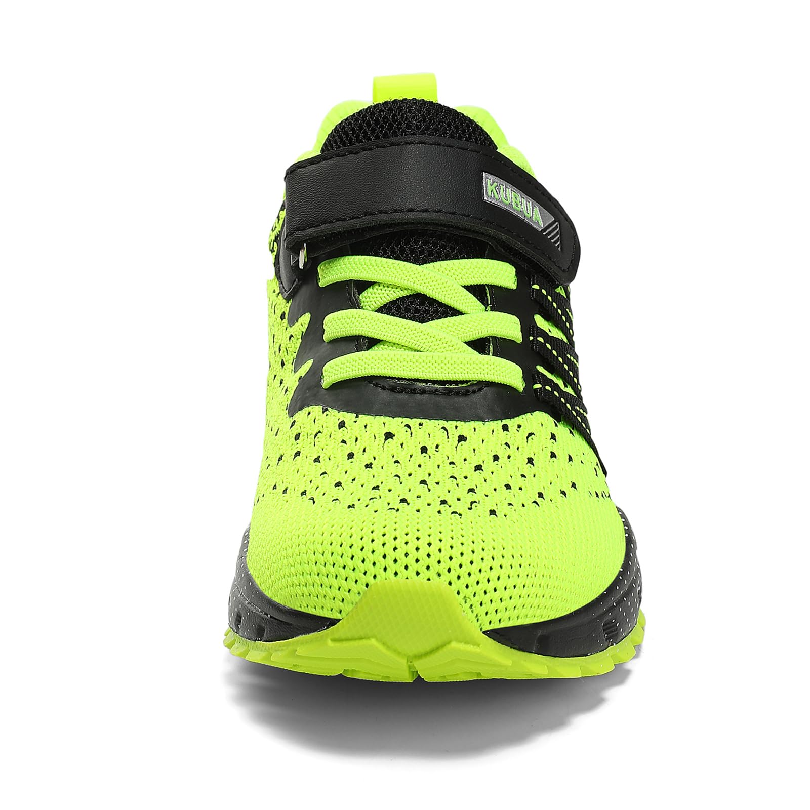 KUBUA Kids Sneakers Lightweight Boys Girls Tennis Shoes Black/Green