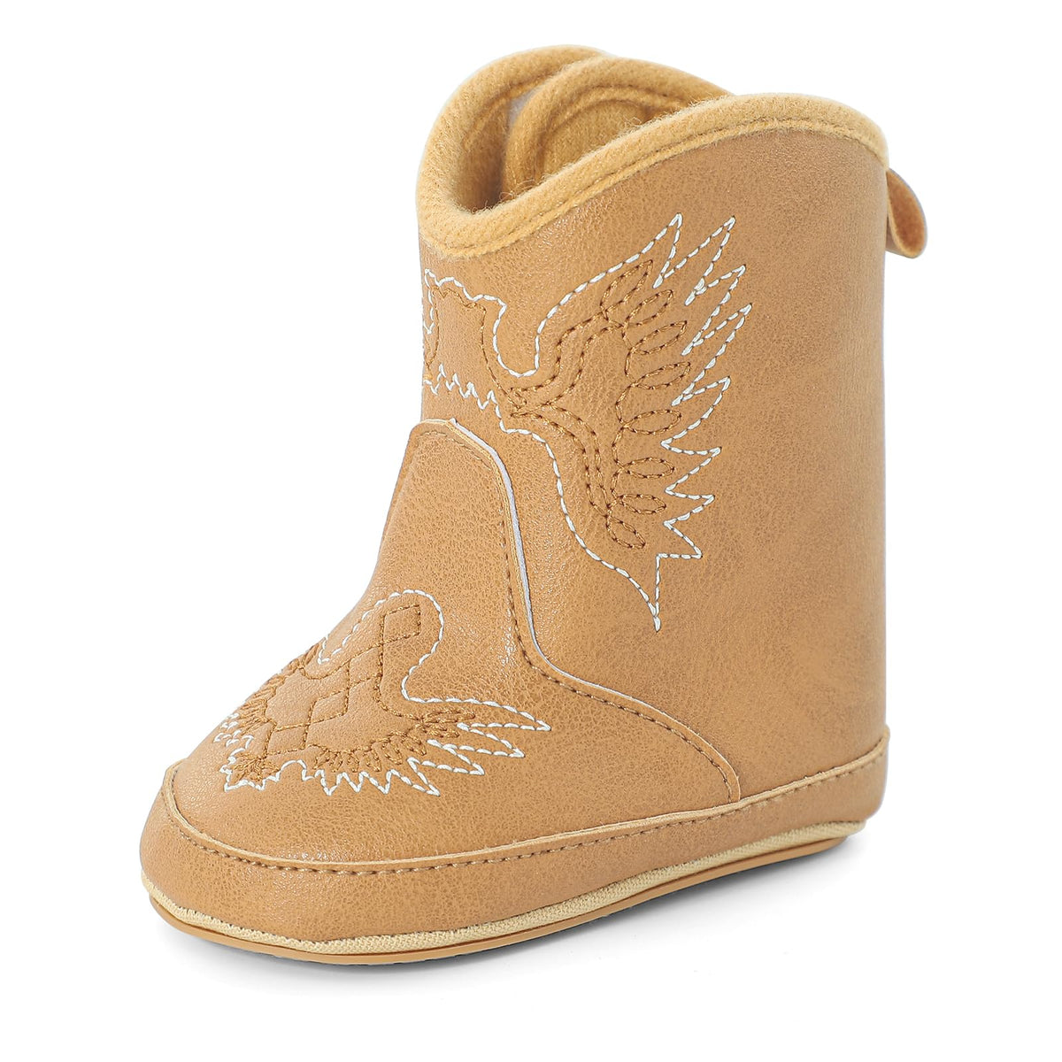 MK MATT KEELY Leather Western Boots Cowboy Bootie Soft Sole Non-Slip Crib Shoes for Baby Infant Toddler Girls Boys Newborn