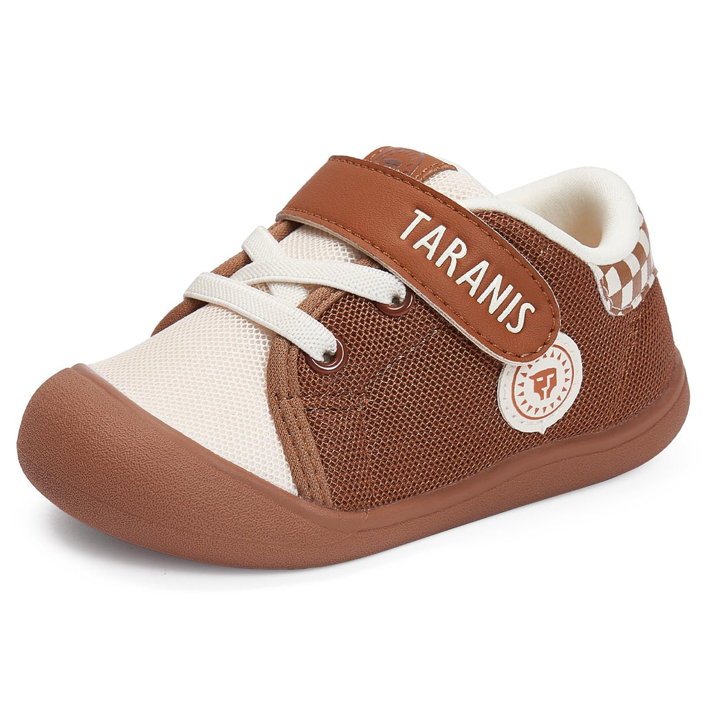 TARANIS Toddler Shoes Boys Girls Infant Sneakers Non-Slip Rubber Sole Baby Crib First Walker Shoes B Dark-Brown23