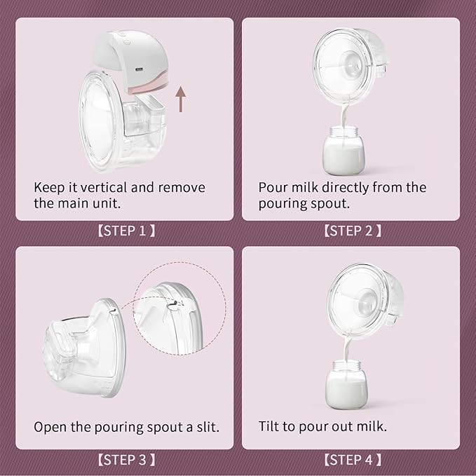 Springhope No.586 Electric Breast Pump Hands Free, Wearable Breastfeeding Pump Wirless & Portable with 4 Modes & 9 Levels, Comfortabl Silicone Flange 19/21/24/28 mm BPA Free, 2 Pack
