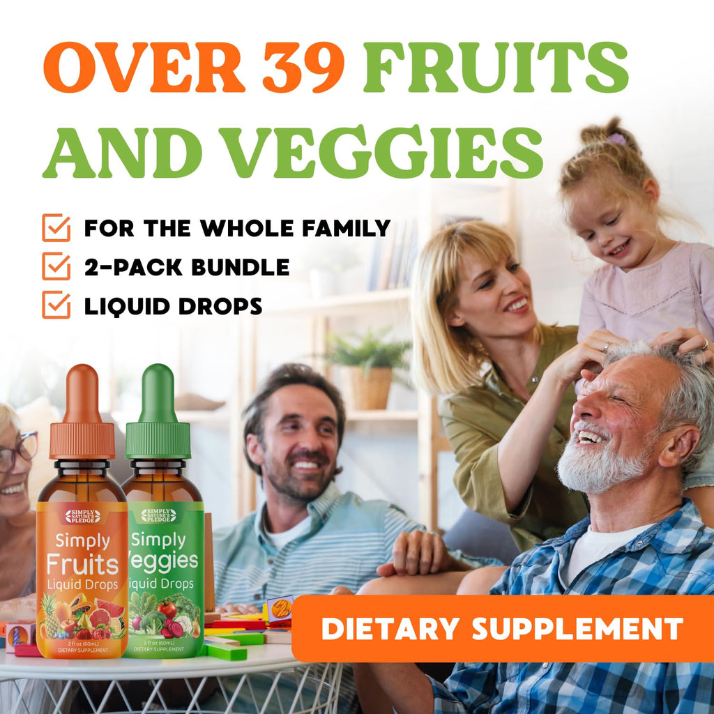Simply Nature's Pledge Fruits & Vegetables Liquid Drops, 30 Day Supply