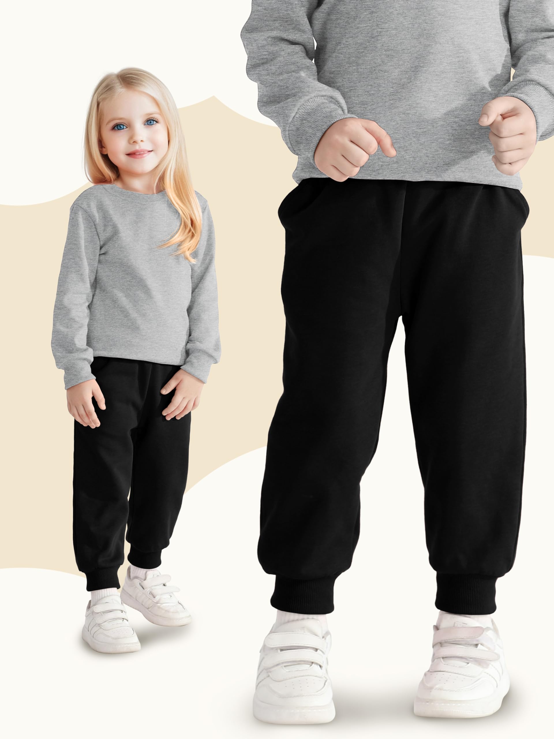 HXP 3 Pack Toddler Boys Sweatpants Cotton Toddler Pants Boys Kids Joggers