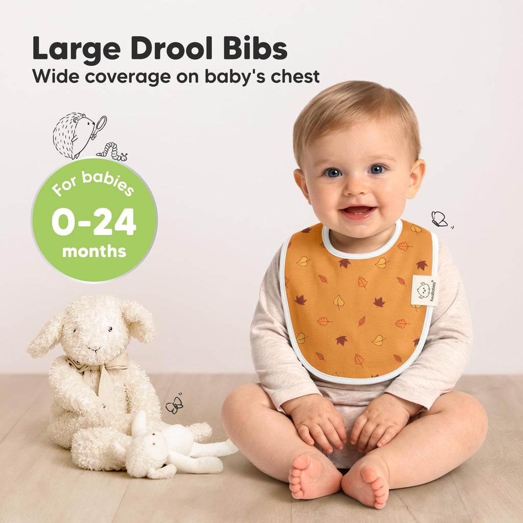 KeaBabies 8-Pack Organic Baby Bibs for Drooling and Teething (Countryside)