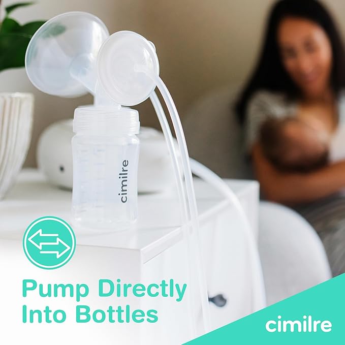 Cimilre 24MM Breast Milk Collection Kit, Double Pumping Breast Milk Collector Kit to Store Breast Milk, Includes Breast Shields, Valves, Backflow Protectors & Bottles