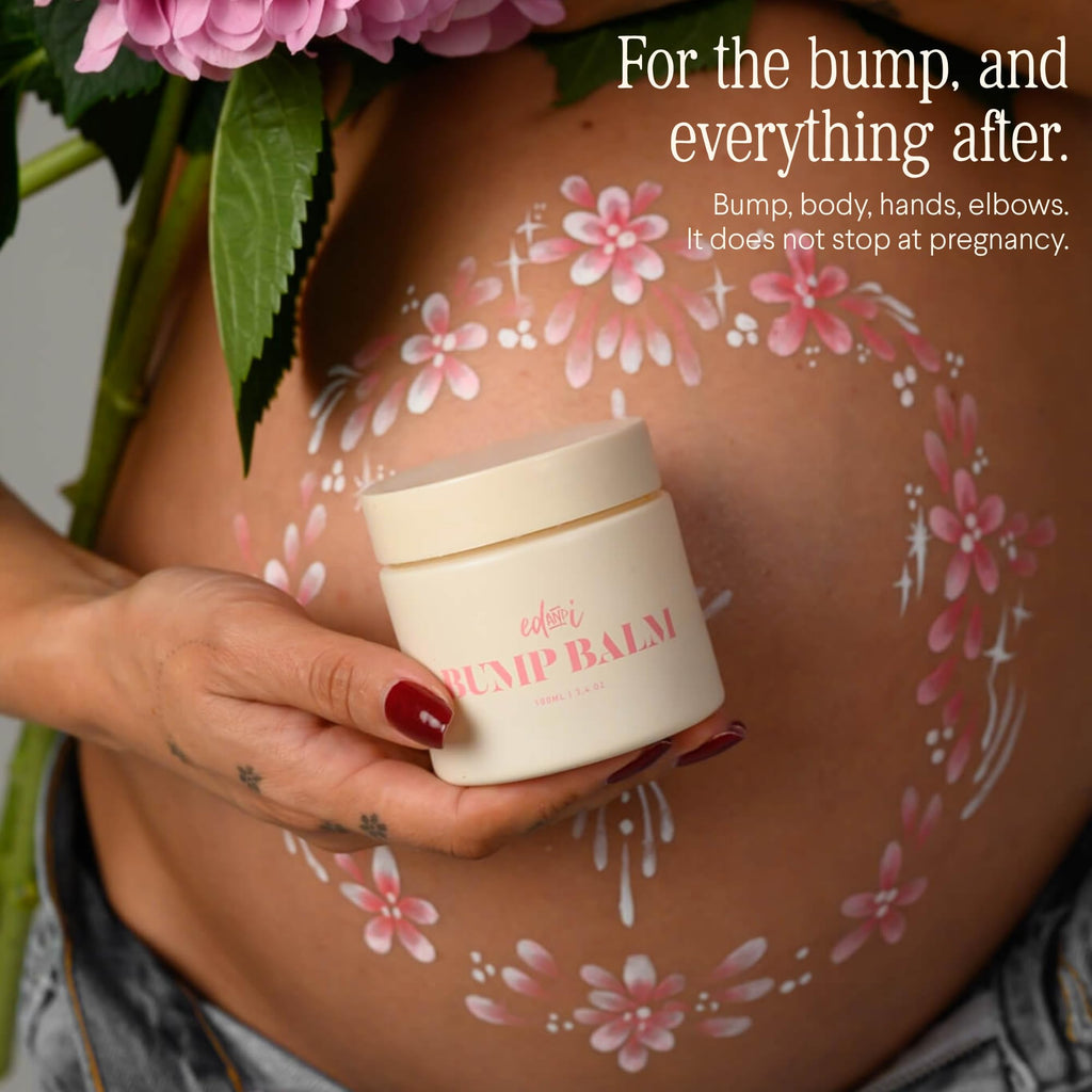 ed&i BUMP BALM for Pregnancy Stretch Mark Prevention, Belly Moisturizer for Pregnant Women With Argan Oil & Shea Butter, Bump Butter for Pregnancy, Maternity Skin Care, Stretch Marks Cream 3.4 oz