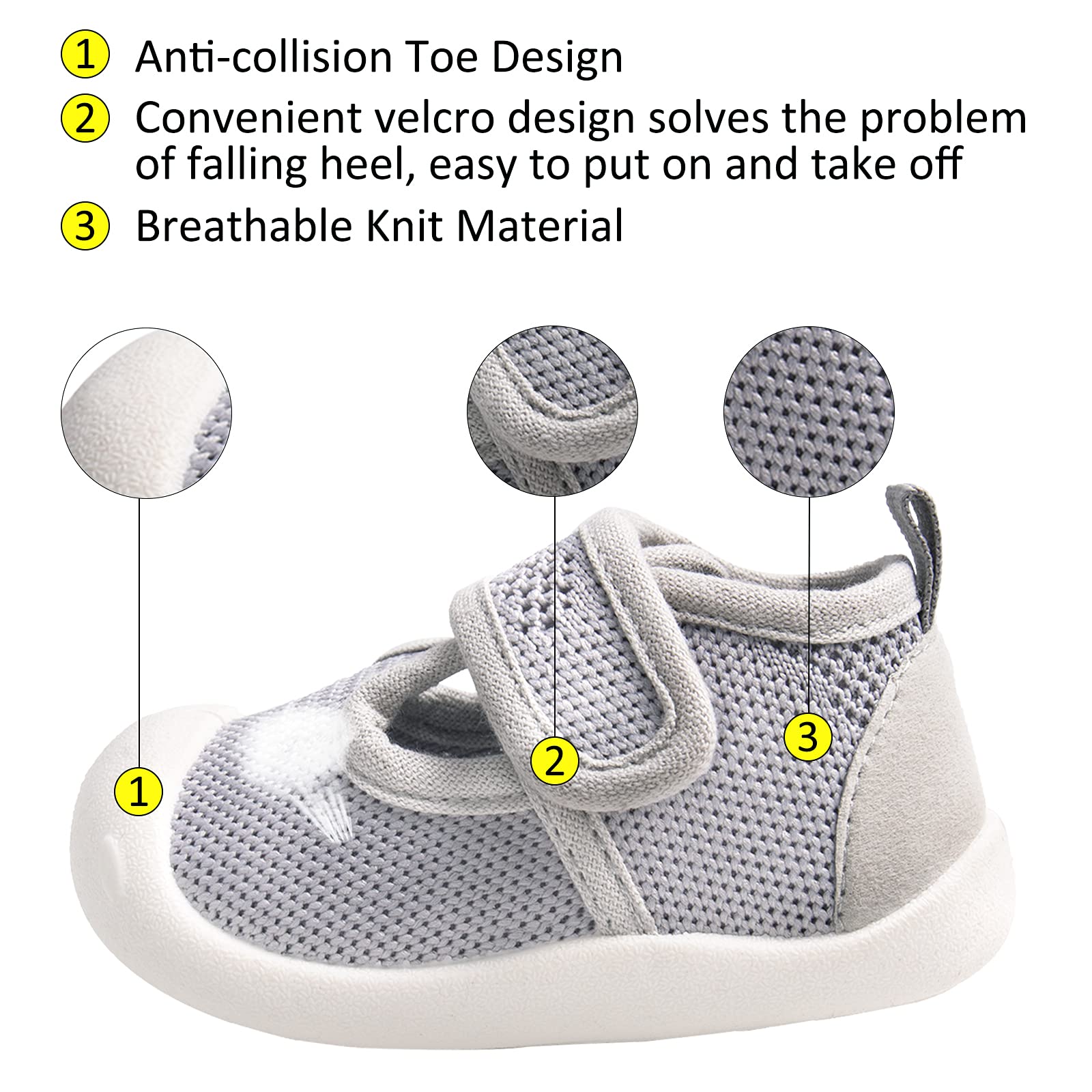Charrost Baby Sandals Toddler Wide Toe First Walker Shoes